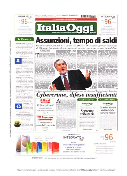 Italia oggi : quotidiano di economia finanza e politica